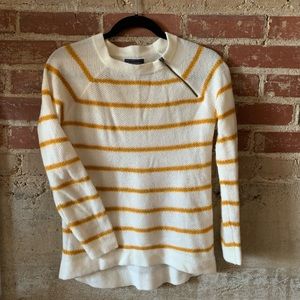 Mustard and cream striped top